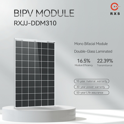 Rixin 투명 BIPV 태양 전지 패널 모노 유리 310W 320W 태양 전지 패널 PV 모듈