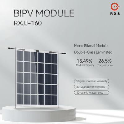종류 A 유리제 BIPV 태양 전지판 160W 200W 250W 투명한 Customizable