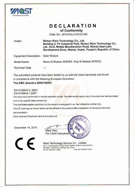 중국 Wuhan Rixin Technology Co., Ltd. 인증